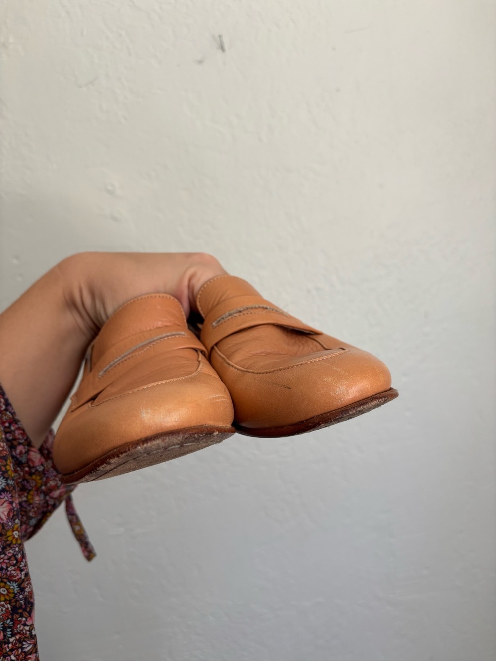 Women's Leather Loafers in Tan — Classic Slip-On Flats - Picture 8 of 10